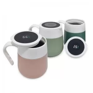 Caneca Térmica com Display LED | Dimensões (L x A x P): 13.5 x 12.8 x 8.0 | Peso = 282 g