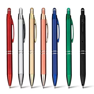 Caneta de Metal com Ponteira Touch Personalizada | Dimensões (L x A x P): 1.4 x 14.1 x 1.2 | Peso = 17 g