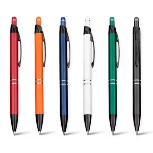 Caneta de Metal com Ponteira Touch Personalizada | Dimensões (L x A x P): 1.4 x 14.1 x 1.2 | Peso = 17 g