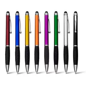 Caneta Plástica com Ponteira Touch Personalizada | Dimensões (L x A x P): 1.3 x 13.1 x 1.1 | Peso = 6 g